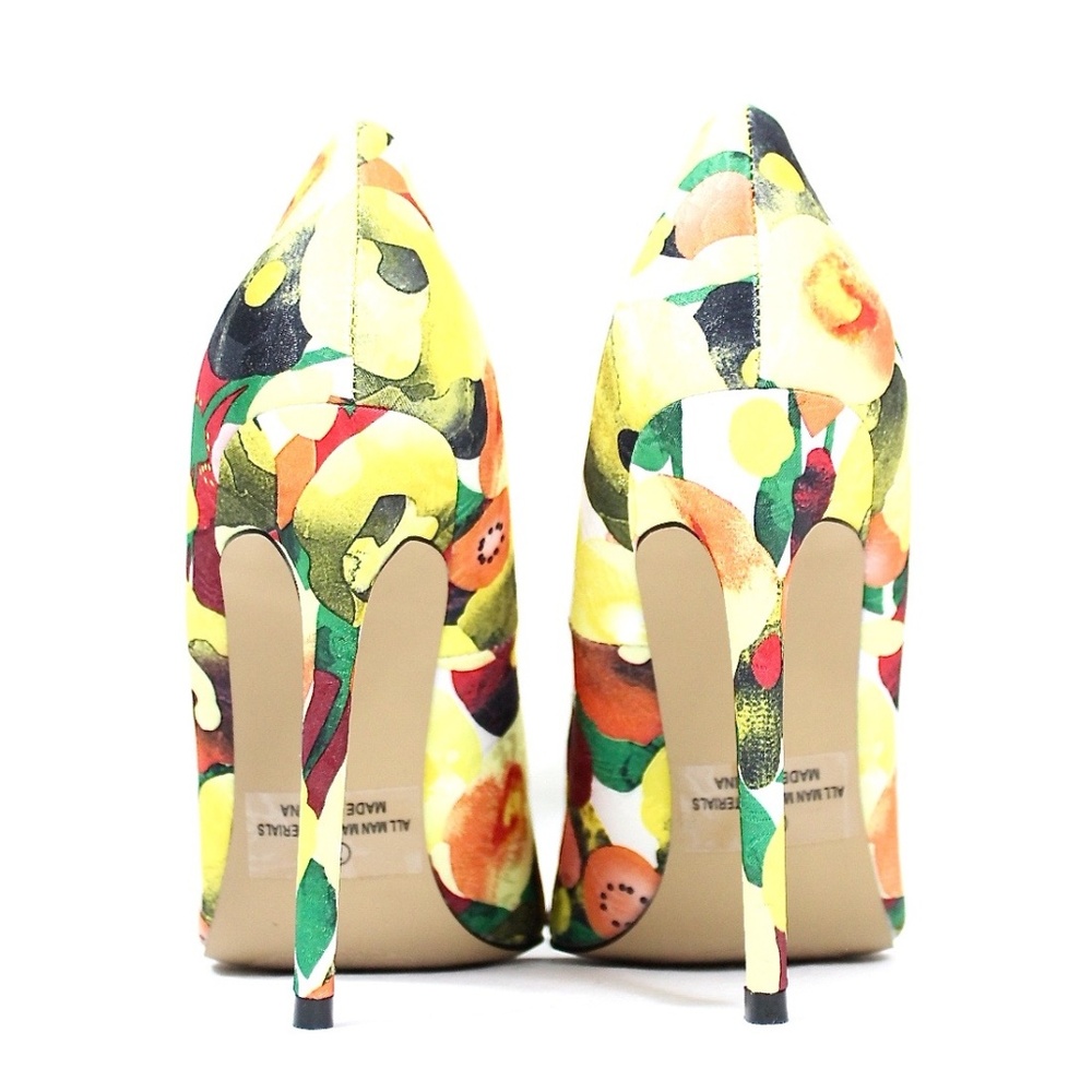 Pointy Toe Multi Colored Stiletto High Heel Pumps - Picture 4 of 4
